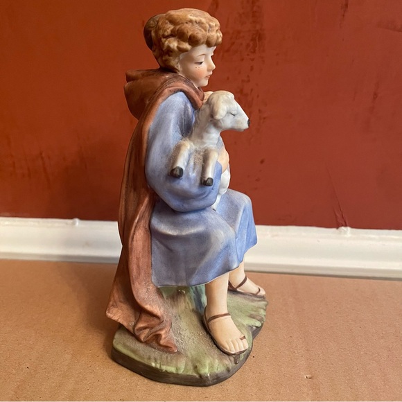 Vintage ROMAN, Inc Pastoral Shepherd Figurine in Blue and Brown 1979 - Picture 6 of 8